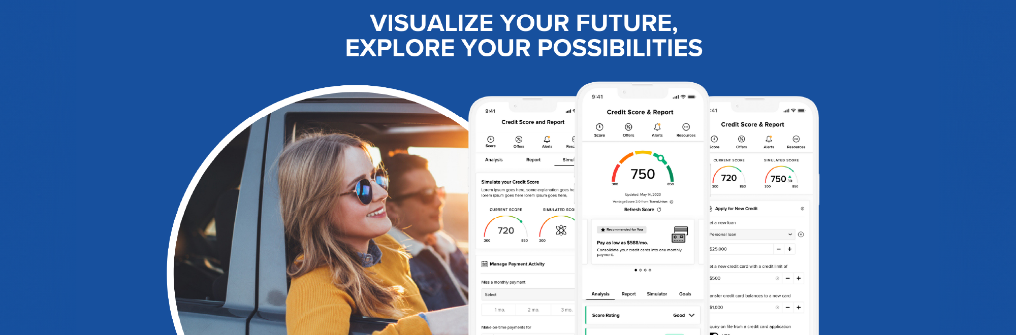 visualize your future, explore your possibilities with SavvyMoney