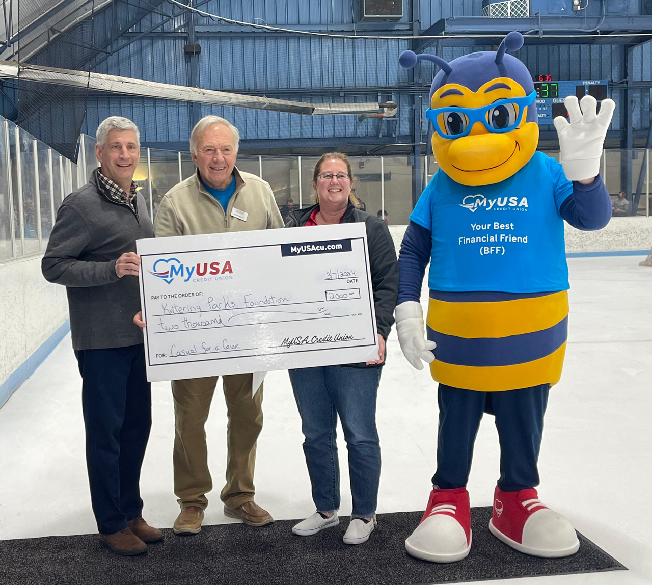 Kettering Park Foundation donation check presentation